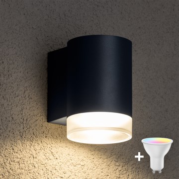 Brilagi - LED RGBW dimmbare Außenwandleuchte MATERA 1xGU10/6W/230V 3000K IP54 Anthrazit + Fernbedienung
