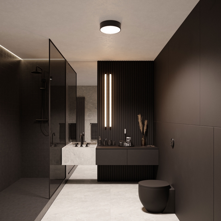 Brilagi - LED RGBW dimmbare Badezimmer-Deckenleuchte CLARE 2xE27/9W/230V 2700-6500K Ø 30 cm IP54 Wi-Fi schwarz