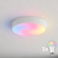 Brilagi - LED RGBW dimmbare Badezimmer-Deckenleuchte CLARE 3xE27/9W/230V 2700-6500K Ø 40 cm IP54 Wi-Fi weiß