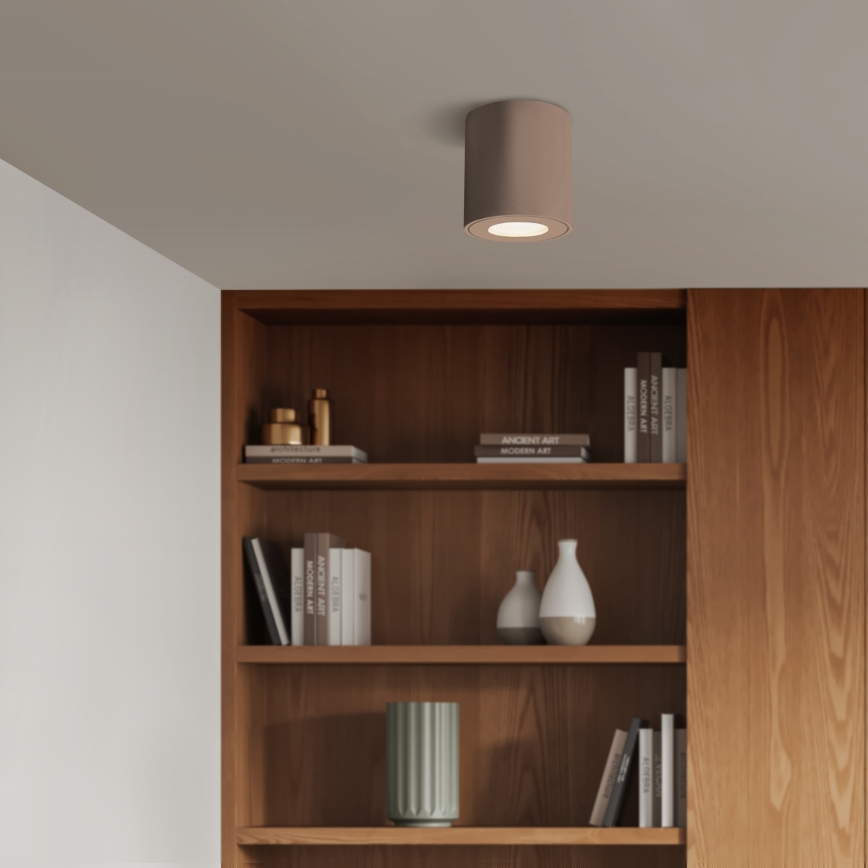 BRILAGI - LED RGBW-dimmbare Badezimmerleuchte MIA 1xGU10/4,8W/230V 3000K 84x80 mm beige IP54 + Fernbedienung