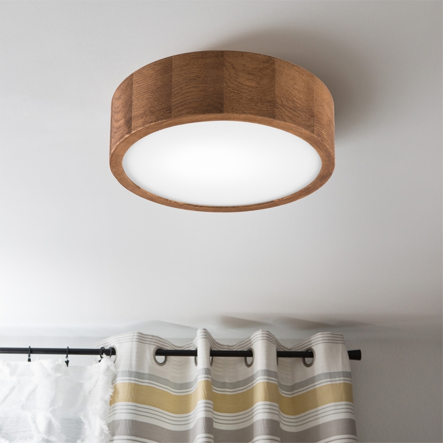 BRILAGI - LED RGBW dimmbare Deckenleuchte CARVALHO 1xE27/12W/230V 2700-6500K Eiche Ø 27,5 cm