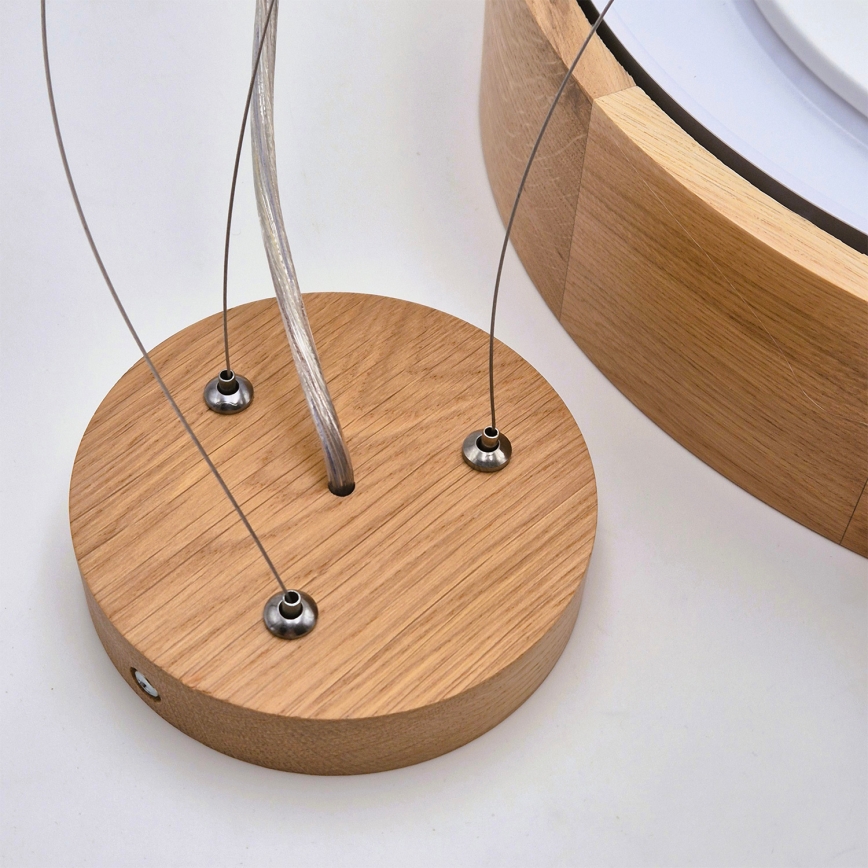 Brilagi - LED RGBW dimmbare Pendelleuchte CARVALHO 2xE27/15W/230V 2700–6500K Wi-Fi Eiche Ø 37 cm