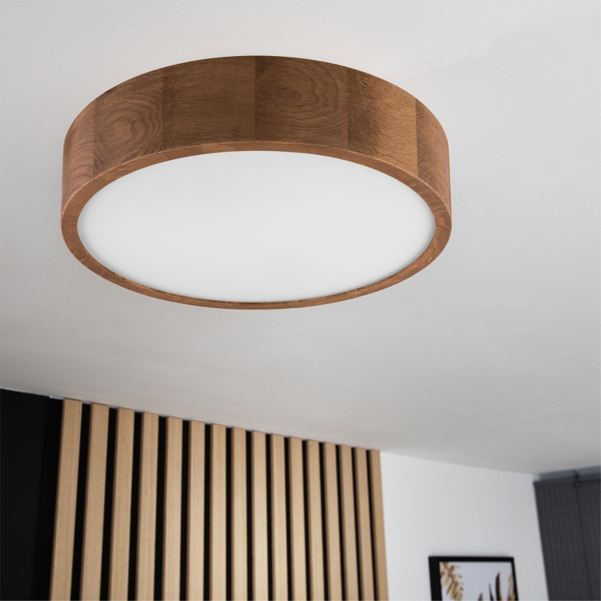 Brilagi - LED RGBW dimmbare Deckenleuchte CARVALHO 2xE27/9W/230V 2700-6500K Wi-Fi Eiche Ø 37,5 cm