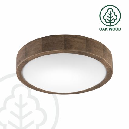 BRILAGI - LED RGBW dimmbare Deckenleuchte CARVALHO SLIM 1xE27/12W/230V 2700-6500K Eiche Ø 27 cm