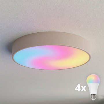 BRILAGI - LED RGBW dimmbare Deckenleuchte CLARE 4xE27/12W/230V 2700-6500K Ø 50 cm Beige