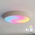 Brilagi - LED RGBW dimmbare Deckenleuchte CLARE 4xE27/9W/230V 2700-6500K Ø 50 cm Wi-Fi Beige