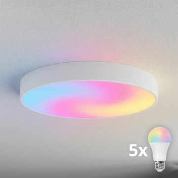 Brilagi - LED RGBW dimmbare Deckenleuchte CLARE 5xE27/9W/230V 2700-6500K Ø 60 cm Wi-Fi weiß