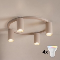 Brilagi - LED RGBW dimmbare Deckenleuchte SELE 4xGU10/6,5W/230V 2700-6500K beige
