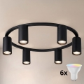 Brilagi - LED RGBW dimmbare Deckenleuchte SELE 6xGU10/6,5W/230V 2700-6500K schwarz + Fernbedienung