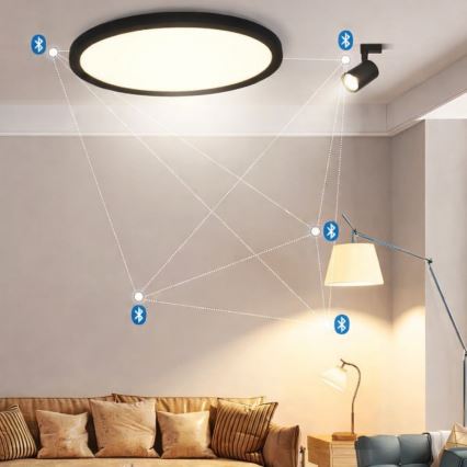 Brilagi - LED RGBW dimmbare Deckenleuchte VIBE LED/36W/230V 3000-6500K Ø 40 cm schwarz + Fernbedienung