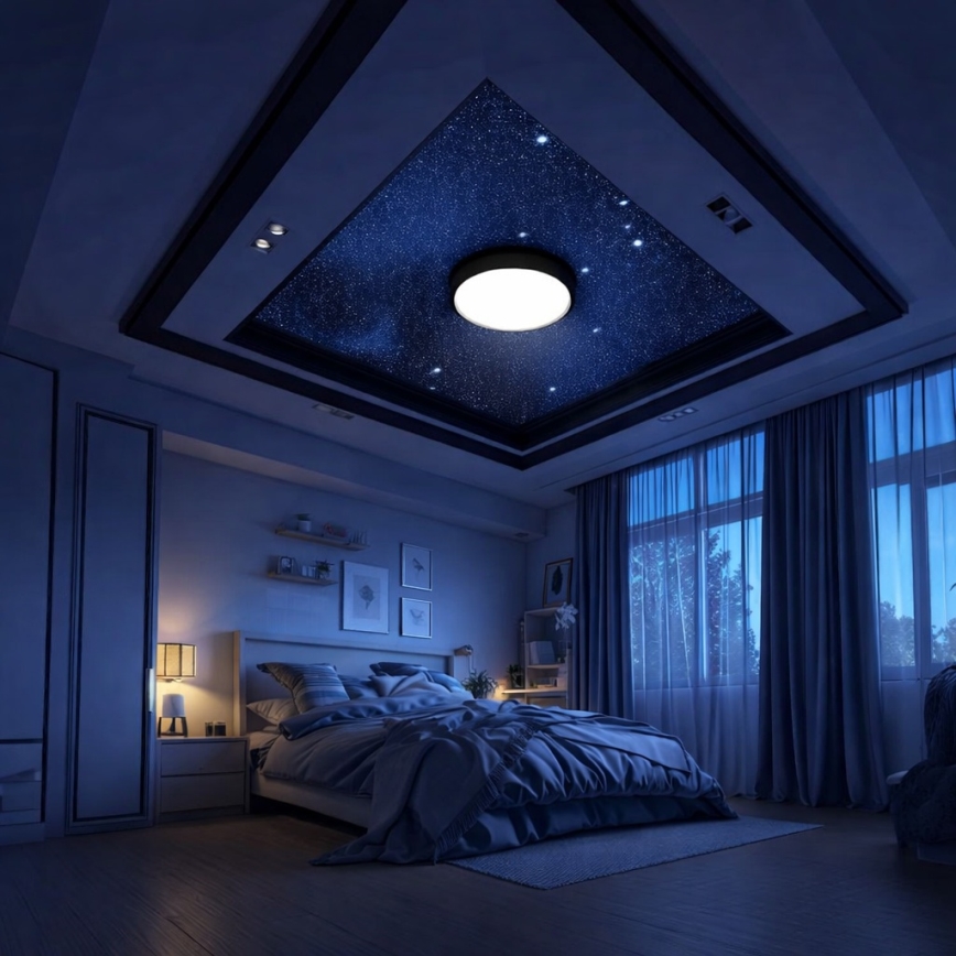 Brilagi - LED RGBW dimmbare Deckenleuchte VIBE LED/36W/230V 3000-6500K Ø 40 cm schwarz + Fernbedienung
