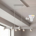 Brilagi - LED RGBW dimmbare Pendelleuchte an Kabel SELE 6xGU10/6,5W/230V 2700-6500K weiß + Fernbedienung