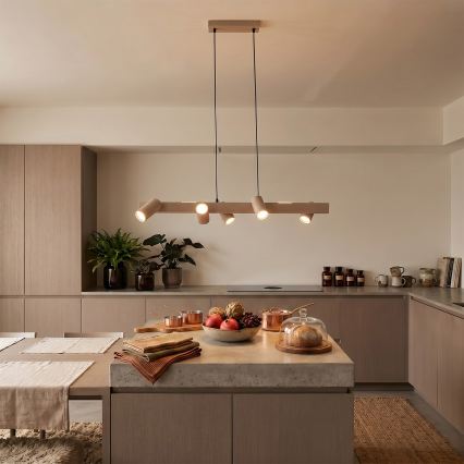 Brilagi - LED RGBW dimmbare Seilpendelleuchte SELE 6xGU10/6,5W/230V 2700-6500K beige + Fernbedienung