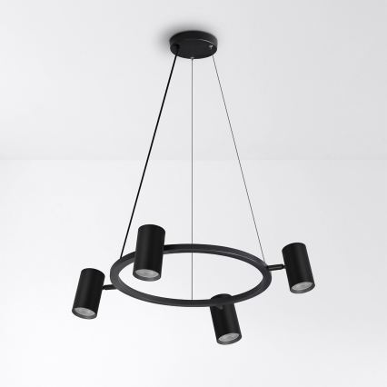 Brilagi - LED RGBW dimmbare Pendelleuchte an Seil SELE 4xGU10/6,5W/230V 2700-6500K schwarz