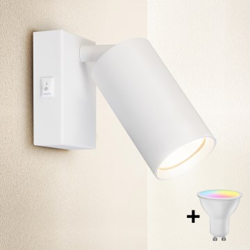 Brilagi - LED RGBW dimmbare Wand-Spotleuchte SELE 1xGU10/6W/230V 3000 K weiß + Fernbedienung