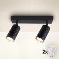 Brilagi - LED RGBW dimmbarer Deckenspot SELE DIAMANT 2xGU10/4,8W/230V 3000K schwarz + Fernbedienung