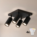 Brilagi - LED RGBW dimmbarer Deckenspot SELE SQUARE 4xGU10/6,5W/230V 2700-6500K schwarz
