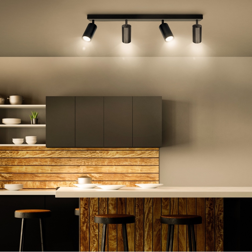 Brilagi - LED RGBW dimmbarer Einbaustrahler SELE 4xGU10/4,8W/230V 3000K schwarz + Fernbedienung