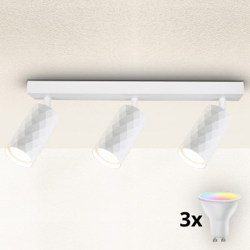 Brilagi - LED RGBW dimmbarer Einbaustrahler SELE DIAMANT 3xGU10/4,8W/230V 3000K weiß + Fernbedienung