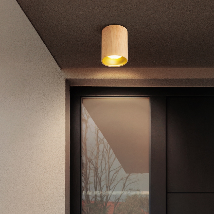 Brilagi - LED RGBW dimmbarer Deckenspot TRINE 1xGU10/4,8W/230V 3000K Eichen-Dekor + Fernbedienung