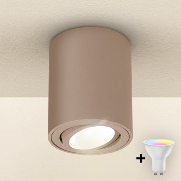 Brilagi - LED RGBW dimmbares Einbau-Spot MIA 1x GU10/30W/230V 2700–6500K Wi‑Fi 100x80 mm beige