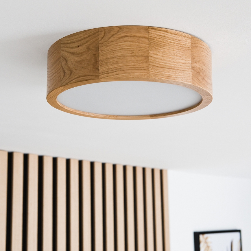 Brilagi - Plafoniera LED RGBW dimmerabile CARVALHO 1xE27/9W/230V 2700-6500K Wi-Fi rovere diam. 27,5 cm