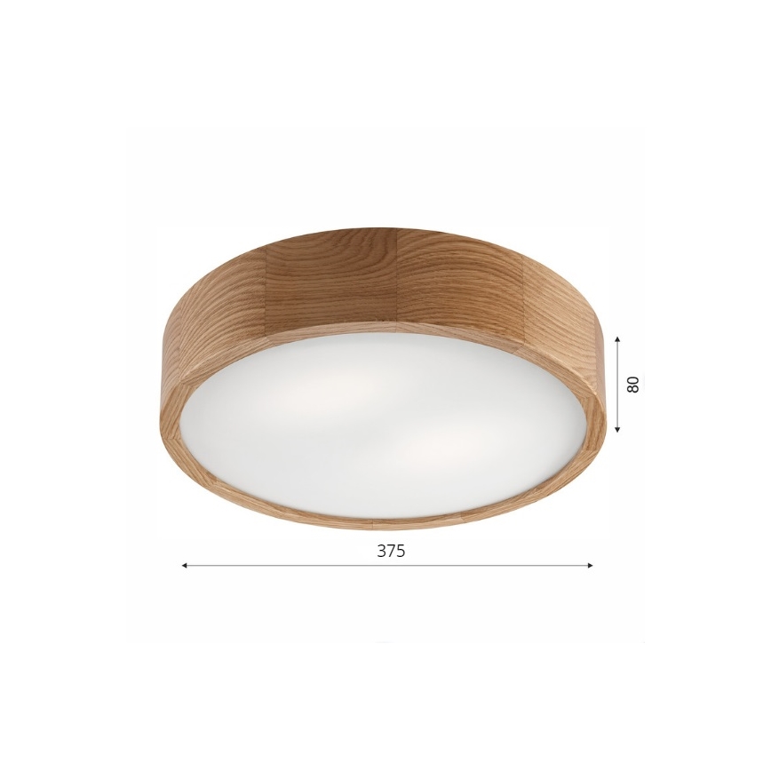 BRILAGI - Plafoniera LED RGBW dimmerabile CARVALHO 2xE27/12W/230V 2700-6500K rovere diam. 37,5 cm