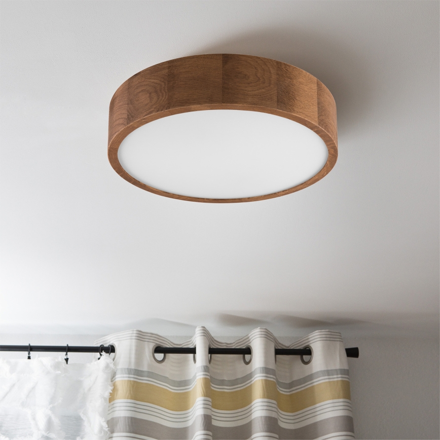 Brilagi - Plafoniera LED RGBW dimmerabile CARVALHO 2xE27/15W/230V 2700-6500K Wi-Fi rovere Ø 37,5 cm