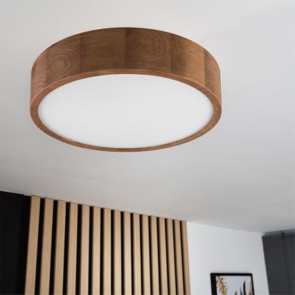 Brilagi - Plafoniera LED RGBW dimmerabile CARVALHO 2xE27/15W/230V 2700-6500K Wi-Fi rovere Ø 37,5 cm