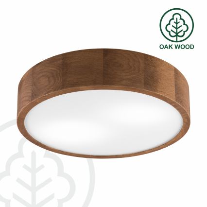 Brilagi - Plafoniera LED RGBW dimmerabile CARVALHO 2xE27/15W/230V 2700-6500K Wi-Fi rovere Ø 37,5 cm