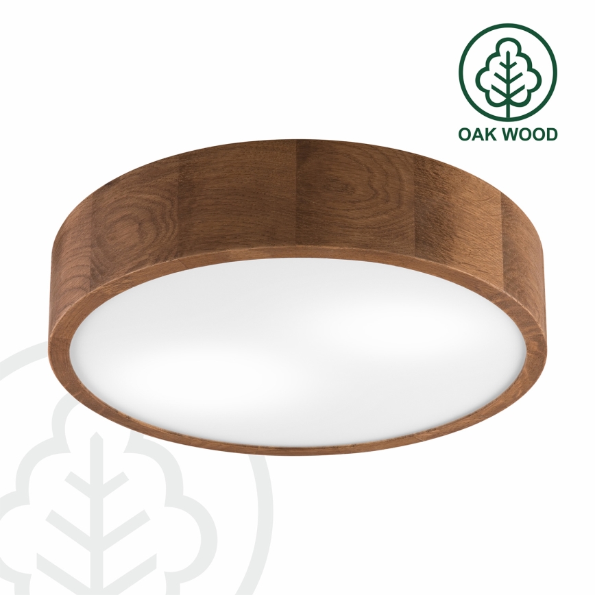 Brilagi - Plafoniera LED RGBW dimmerabile CARVALHO 2xE27/15W/230V 2700-6500K Wi-Fi rovere Ø 37,5 cm