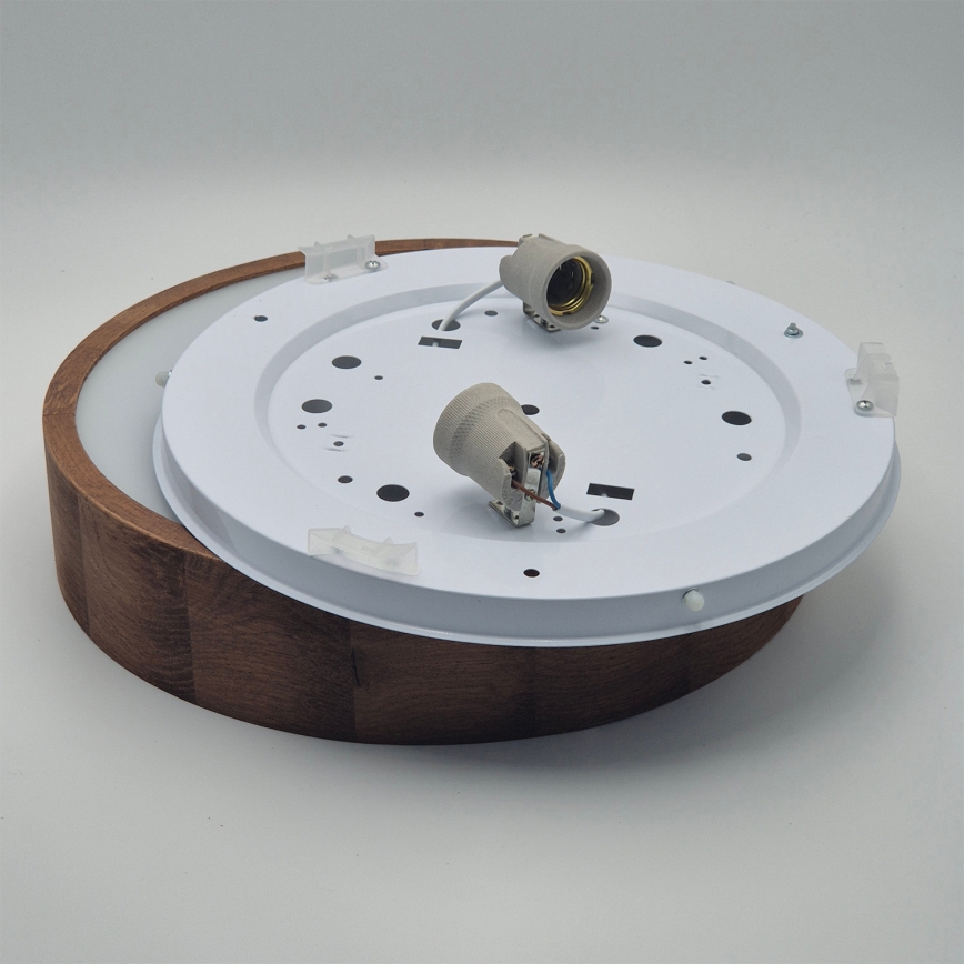 Brilagi - Plafoniera LED RGBW dimmerabile CARVALHO 2xE27/15W/230V 2700-6500K Wi-Fi rovere Ø 37,5 cm