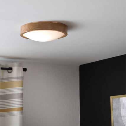 BRILAGI - Plafoniera LED RGBW dimmerabile CARVALHO SLIM 1xE27/12W/230V 2700-6500K rovere Ø 27 cm