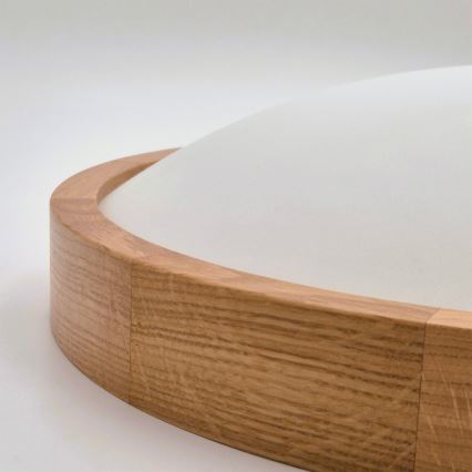 Brilagi - Plafoniera LED RGBW dimmerabile CARVALHO SLIM 1xE27/9W/230V 2700-6500K Wi-Fi rovere Ø 27 cm