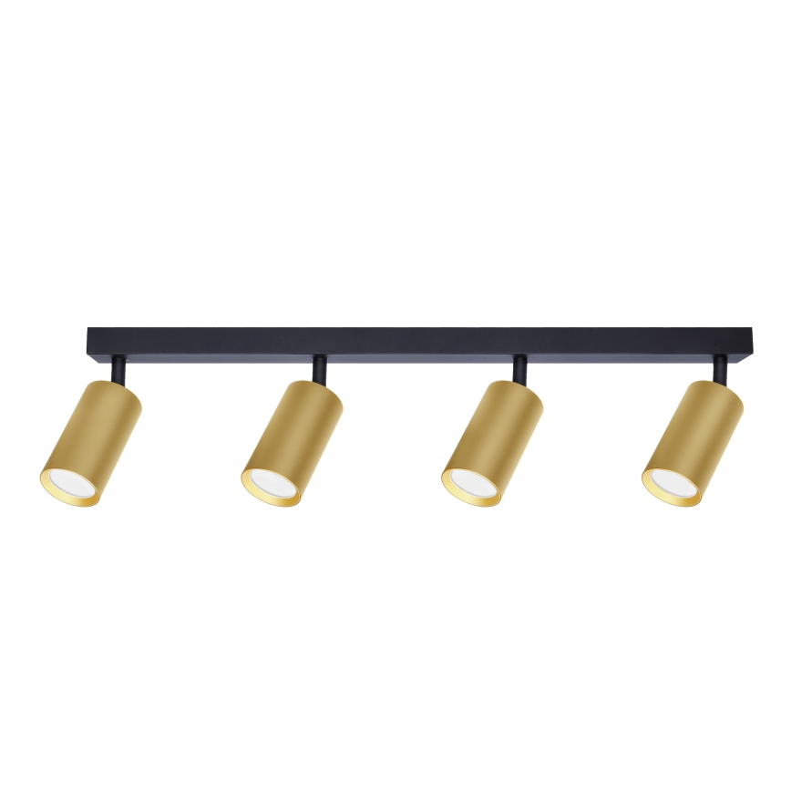 Brilagi - Faretto LED RGBW dimmerabile SELE GOLDEN 4x GU10/4,8W/230V 3000K nero/oro + telecomando