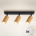 Brilagi - LED RGBW Faretto dimmerabile SELE MODERN 3xGU10/6,5W/230V 2700-6500K Wi-Fi dorato