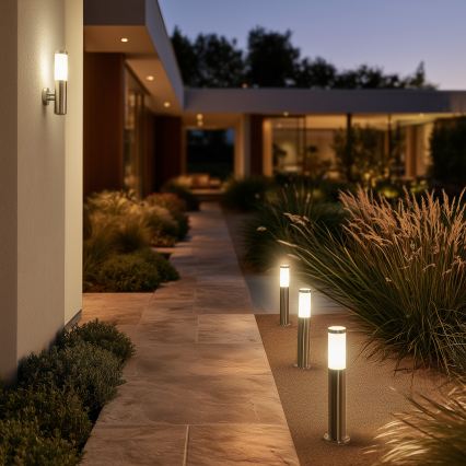 BRILAGI - Lampada da esterno LED RGBW dimmerabile ELIA 1xE27/6,5W/230V 2700-6500K IP44 Wi-Fi 50 cm cromo opaco