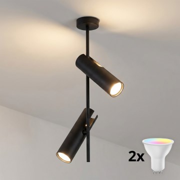 Brilagi - LED RGBW Lustre dimmable sur tige BRANCH 2xGU10/6,5W/230V 2700-6500K noir