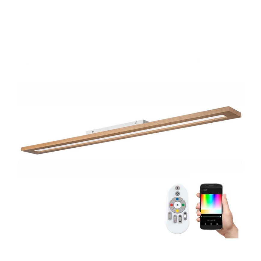 Brilagi - LED RGBW Pannello dimmerabile WOODY FRAME LED/34W/230V 11,5x123 cm 2700-6500K quercia + telecomando