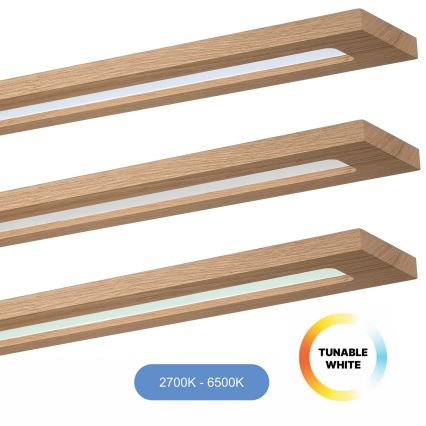 Brilagi - LED RGBW Pannello dimmerabile WOODY FRAME LED/34W/230V 11,5x123 cm 2700-6500K quercia + telecomando