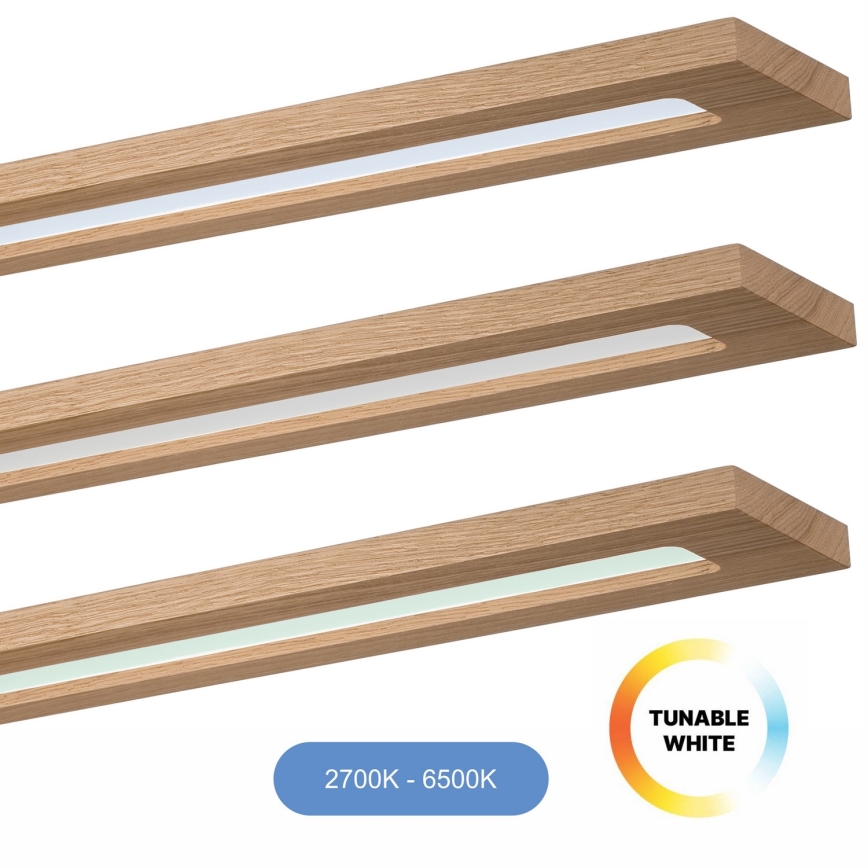 Brilagi - LED RGBW Pannello dimmerabile WOODY FRAME LED/34W/230V 11,5x123 cm 2700-6500K quercia + telecomando