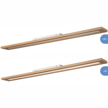 Brilagi - LED RGBW Pannello dimmerabile WOODY FRAME LED/34W/230V 11,5x123 cm 2700-6500K quercia + telecomando
