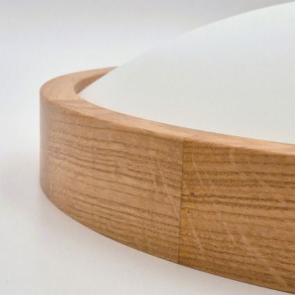 Brilagi - Plafoniera LED RGBW dimmerabile CARVALHO SLIM 2xE27/9W/230V 2700-6500K Wi-Fi rovere Ø 37 cm