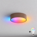BRILAGI - LED RGBW plafoniera dimmerabile CLARE 1xE27/12W/230V Ø 20 cm marrone