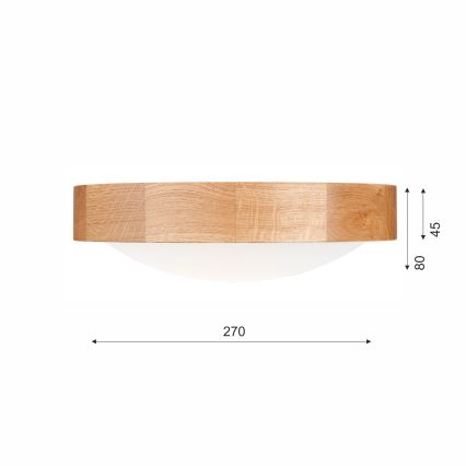 BRILAGI - Plafonnier LED RGBW dimmable CARVALHO SLIM 1xE27/12W/230V 2700-6500K chêne pr. 27 cm