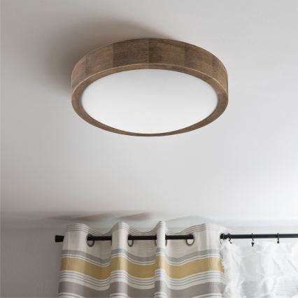 Brilagi - LED RGBW plafonnier dimmable CARVALHO SLIM 1xE27/15W/230V 2700-6500K Wi-Fi chêne Ø 27 cm