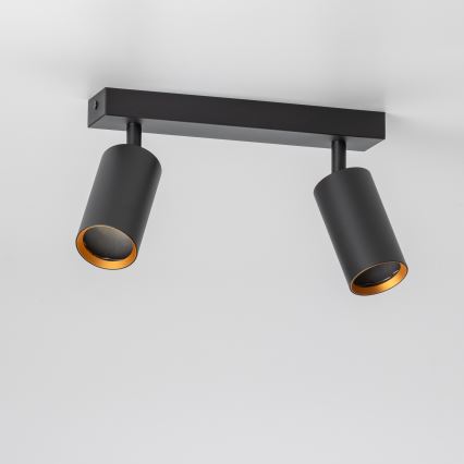 Brilagi - Spot LED RGBW dimmable SELE 2xGU10/4,8W/230V 3000K noir/doré + télécommande