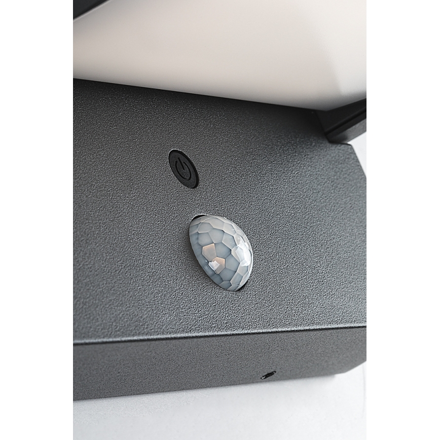 Brilagi - LED Solar-Wandleuchte mit Bewegungs- und Dämmerungssensor ANKLE LED/10W/3,7V 3000 mAh 4000K IP65 Anthrazit