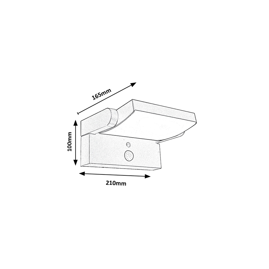 Brilagi - LED Solar-Wandleuchte mit Bewegungs- und Dämmerungssensor ANKLE LED/10W/3,7V 3000 mAh 4000K IP65 Anthrazit