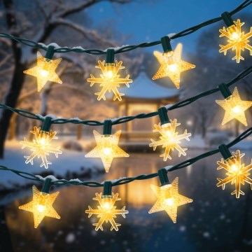 BRILAGI - LED-Solar-Weihnachtslichterkette, 50 LEDs, 8 Funktionen, 12 m, 800 mAh, IP65, warmweiß